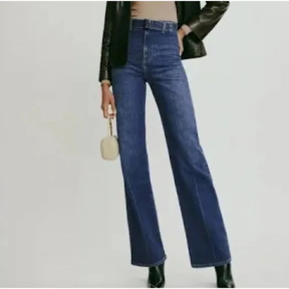 Reformation Amelie High Rise Wide Leg Jeans in Salinas Wash - Size 24 (No Belt)